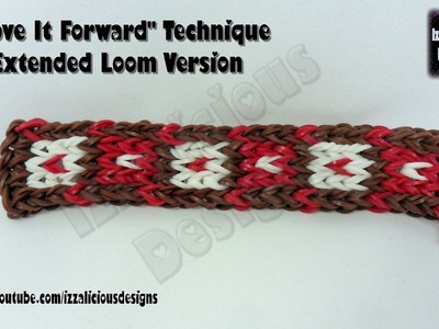 Rainbow Loom "Move It Forward" Technique Extended Loom Version (2 looms) Part 1