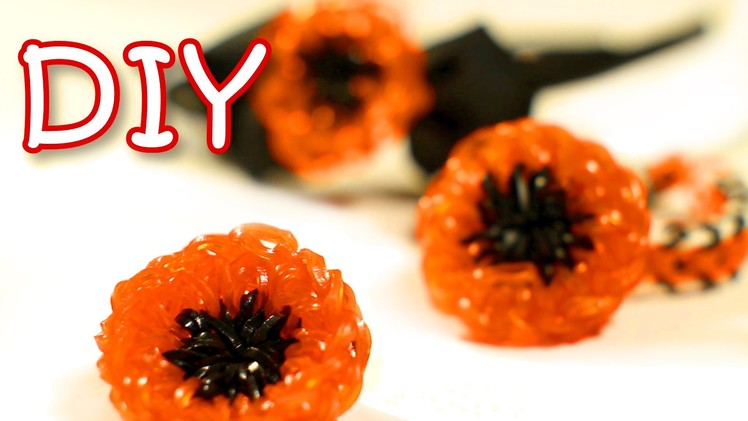 Rainbow Loom Poppy Flower Easy Charm - DIY Flower From Rubber Bands Hook Only