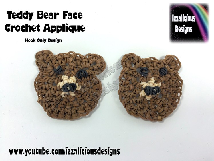 Rainbow Loom Teddy Bear Crochet Hook Only Applique - Loomless Amigurumi