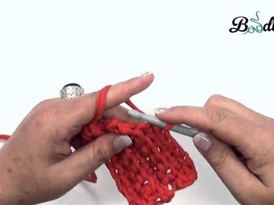 Boodles - How to make.  Double Crochet (in back loop only)