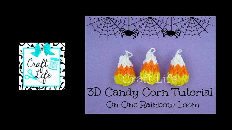 Craft Life 3D Mini Candy Corn Charm Tutorial on One Rainbow Loom ~ Halloween