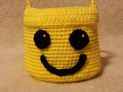 #Crochet Lego Man Bucket for Lego Storage #TUTORIAL DIY CROCHET CUSTOM BAG FREE PATTERN