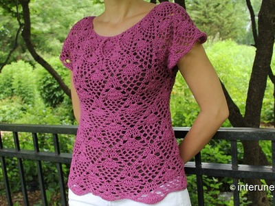 Crochet pineapple stitch blouse - Part 1 of 2