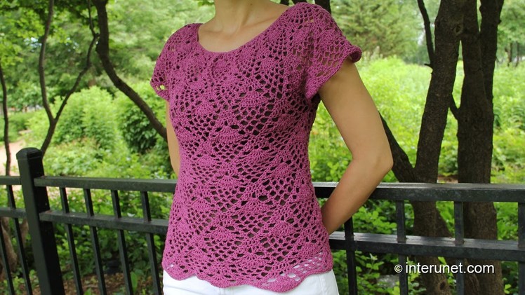 Crochet pineapple stitch blouse - Part 1 of 2