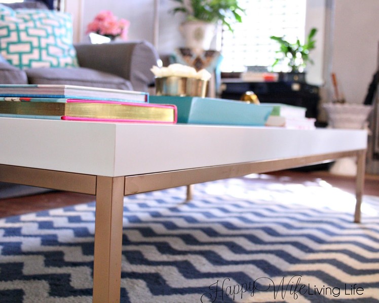 DIY IKEA hack coffee table greek key living room project