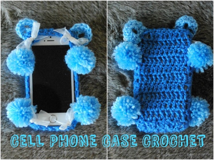 DIY iPHONE CASE Blue Bear Crochet Cell Phone Case