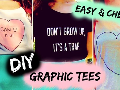 DIY T-Shirt ideas inspired by Tumblr | Easy & Cute graphic tees (3 ways)