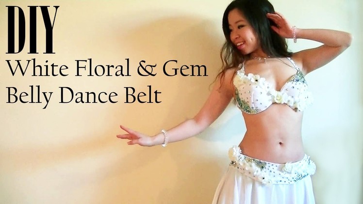 DIY White Floral & Gem Belly Dance Belt