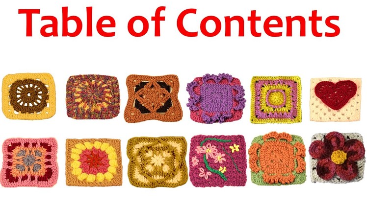 Granny Square Crochet Table of Contents by Crochet Geek