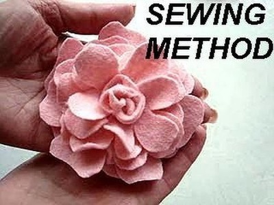 HANDMADE PINK FELT ROSE FLOWER, how to diy,  sewing method