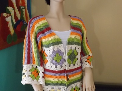 How To Crochet A Granny Square Cardigan Part 1