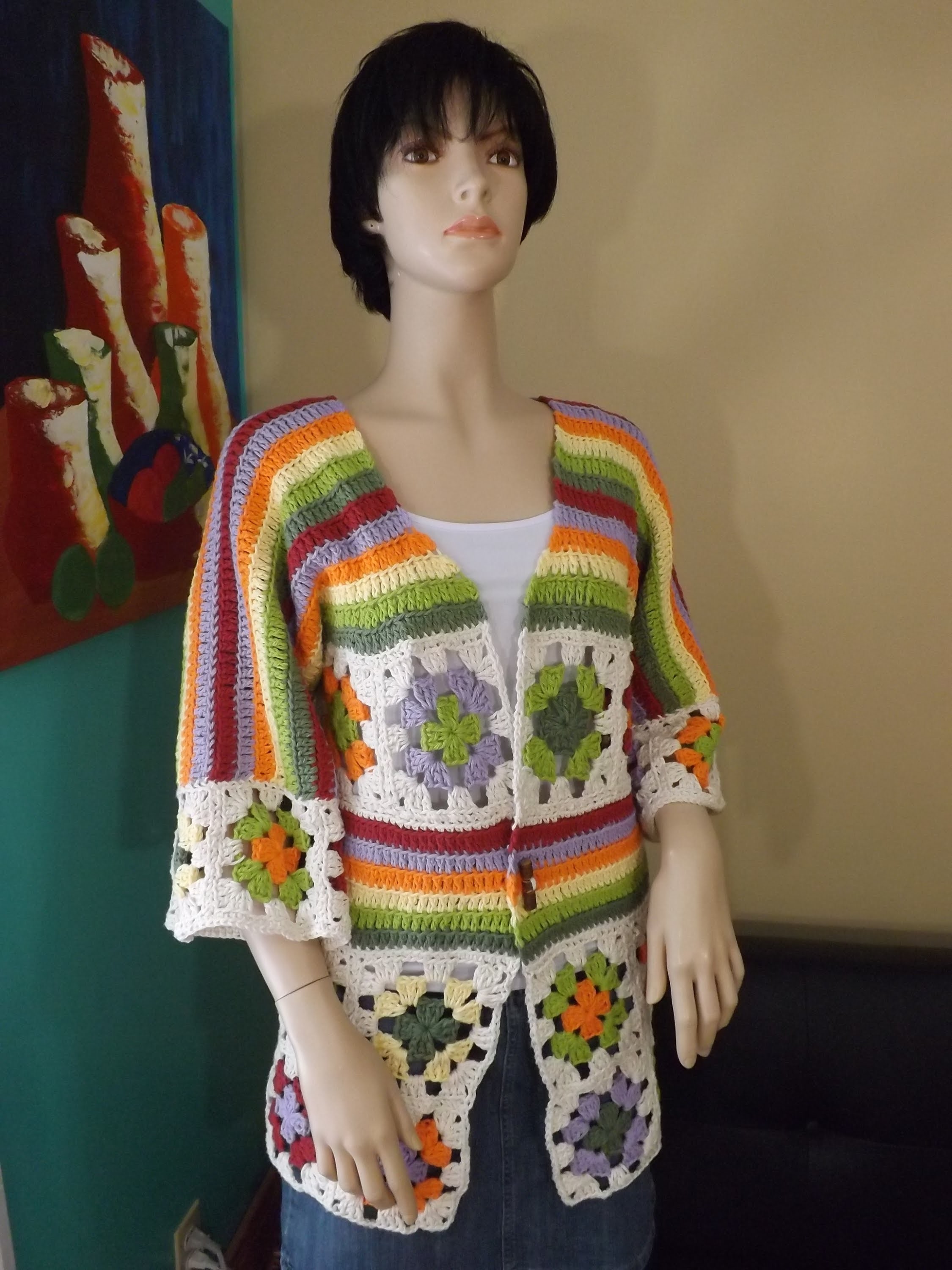 How To Crochet A Granny Square Cardigan Part 1