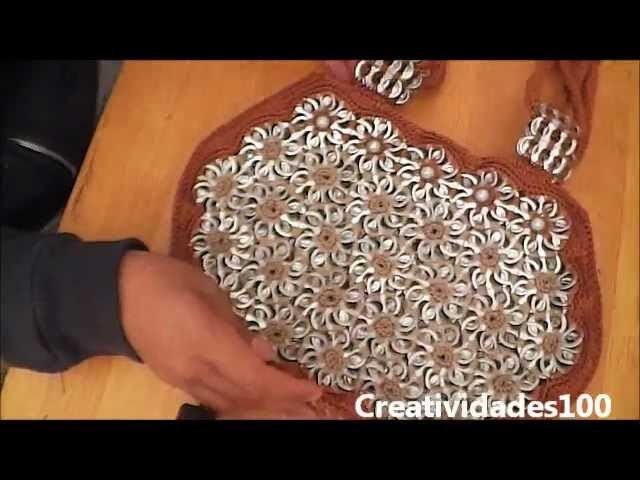 How to crochet a handbag with soda pop tabs: "Queta Purse" part 5