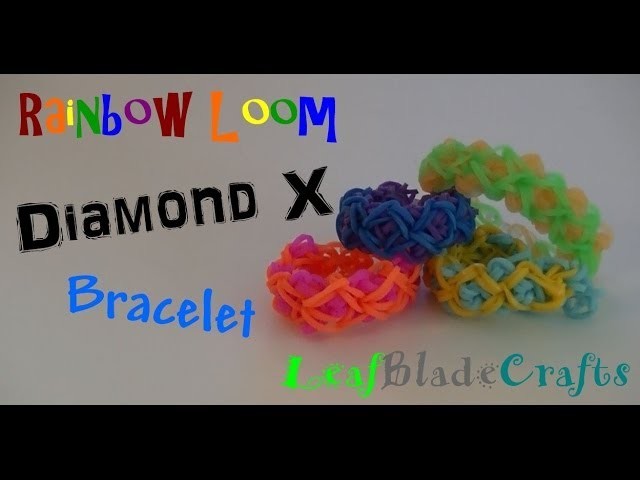 How to Diamond X Rainbow Loom Bracelet DIY Tutorial ONE LOOM