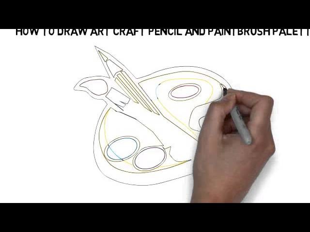 How To Draw Art Craft Pencil And Paintbrush Palette