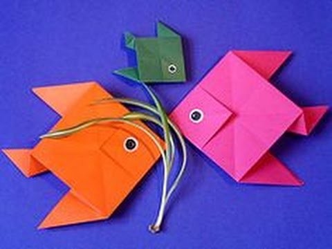 How to make a fish using origami paper- Origami