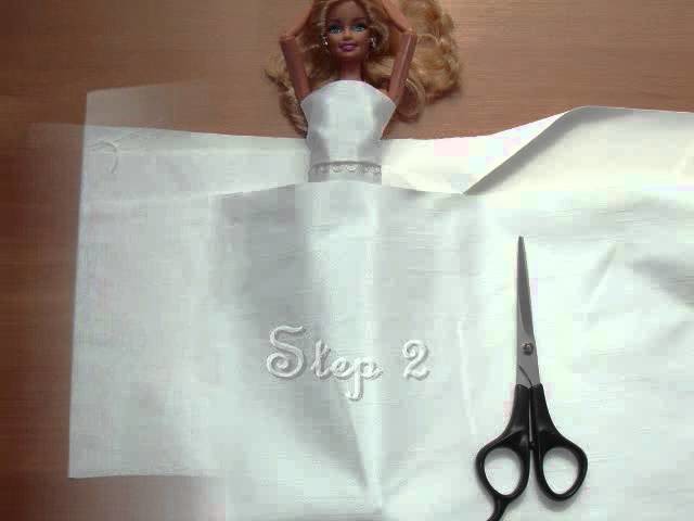 HOW TO MAKE a wedding dress for Barbie doll : My Outfits 32