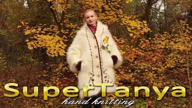 28.11.2012 Hand knitted ivory fuzzy mohair coat by SuperTanya