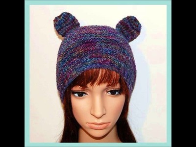 Aimee 4ply Sock Yarn Ear Animal Bear Style Child Teen Adult Hat Knitting Pattern