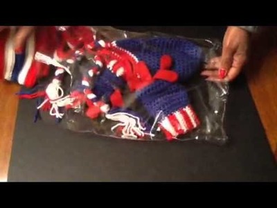 Captain America knitted scarf.hat and glove set