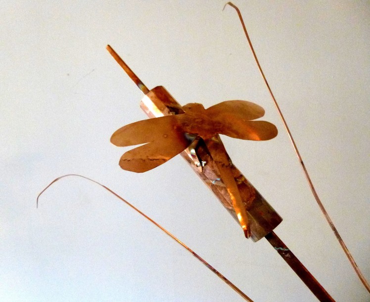 Copper Dragonfly On Cattail.How To .