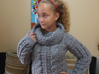 Crochet Adult Cable Sweater Part 2