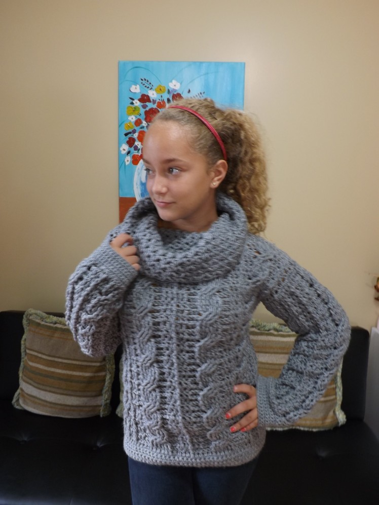Crochet Adult Cable Sweater Part 2
