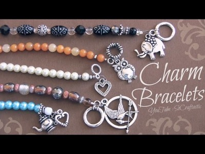 DIY Beaded Charm Bracelet with wire, crimp beads, & clasps ♥ Beaded Pearl Jewelry Making How-To