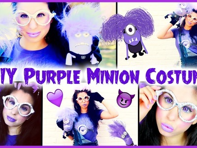 DIY Evil Purple Minion Costume, Makeup & Hair Halloween Tutorial!