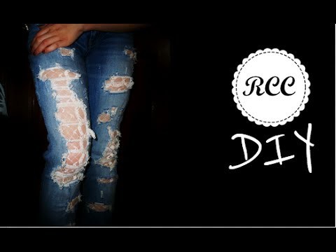 DIY Lace Jeans