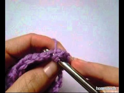 DOUBLE CROCHET (dc) - How to start a new row ~ Learn to crochet with Hege