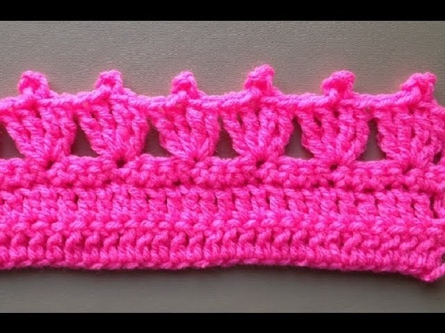 How to Crochet the Edge.Border Stitch Pattern #4 │ by ThePatterfamily