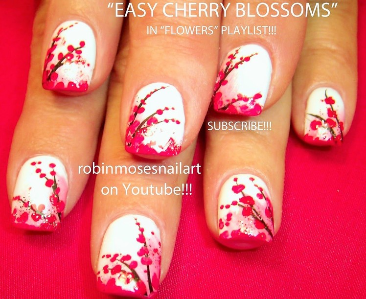 Nail Art Tutorial | Easy Cherry Blossom Nail Art Design for beginners