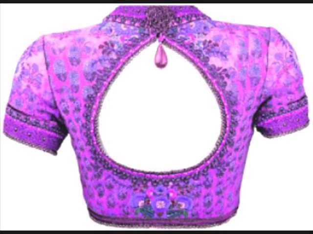 Neck back deep blouse design with light sparkling and simple small beads for women video 215