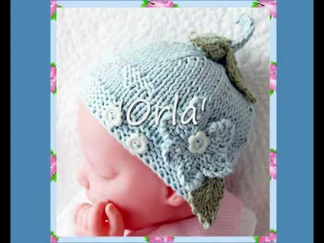 Orla Multisize Flower and Hearts Button Baby or Reborn Doll Hat Aran and DK Knitting Pattern