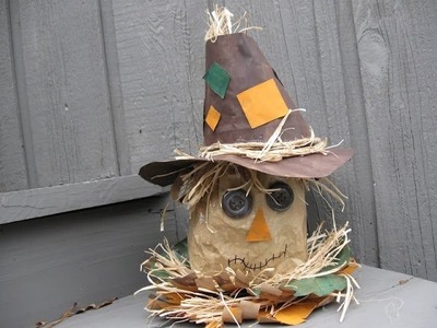 Scarecrow Centerpiece Recycled Craft