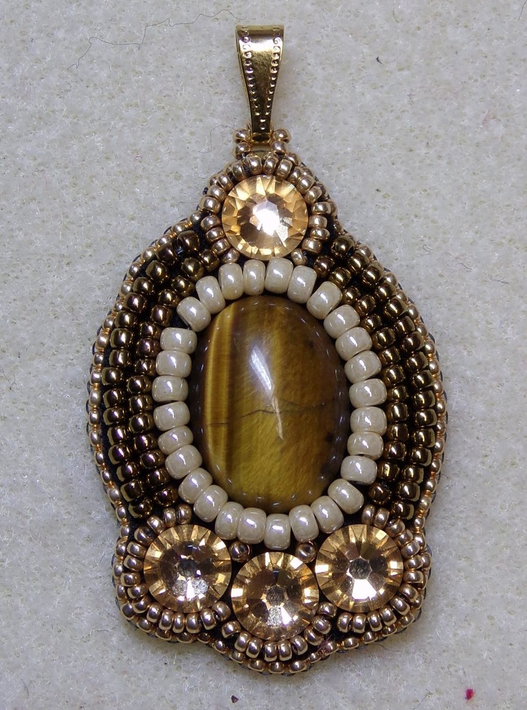 Set in Stone Pendant (Bead Embroidery)
