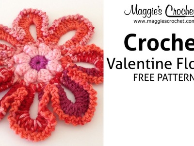 Valentine Flower Free Crochet Pattern - Right Handed