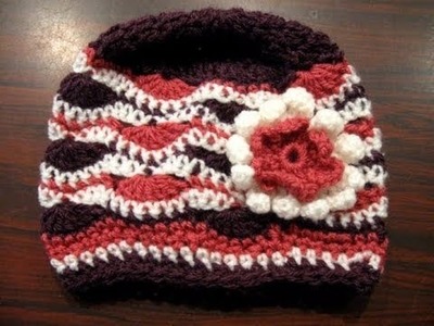 Wavy Stitch Beanie  - Left Handed Crochet Tutorial - sizes 3 months to adults