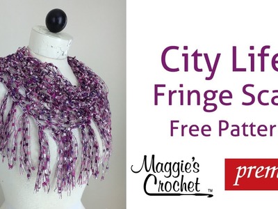 City Life Fringed Scarf Free Crochet Pattern - Right Handed