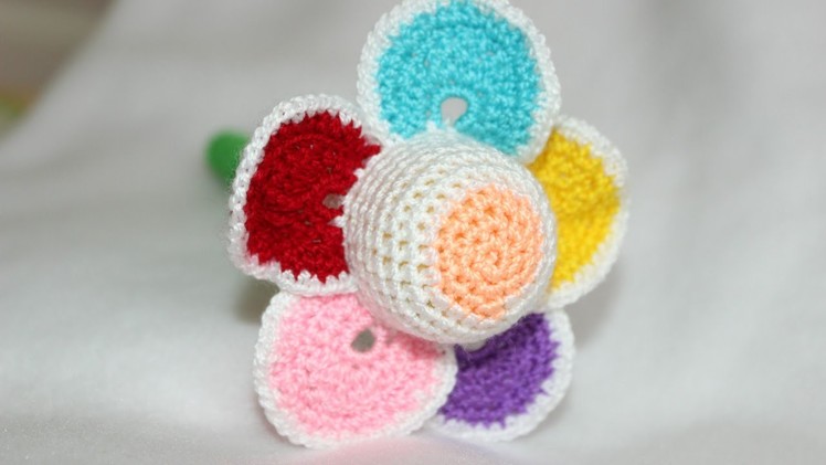 Crochet a Colorful Flower Baby Rattle - DIY Crafts - Guidecentral
