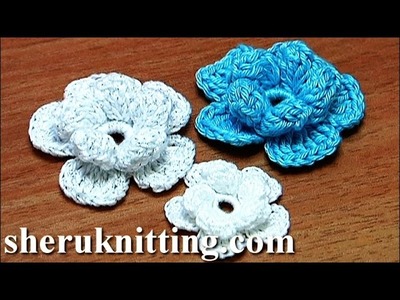 Crochet Layered Flower Tutorial 3 Como hacer una flor de ganchillo paso a paso