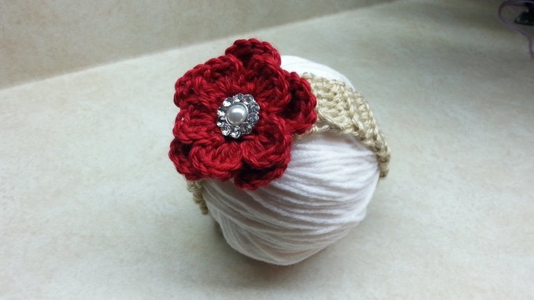 Easy to Crochet #Baby #Headband with Crochet Flower  DIY Crochet Infant tutorial