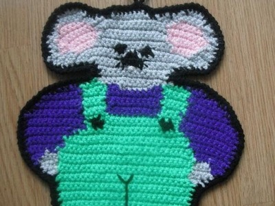 How to crochet hot pad doily mouse pattern for beginners