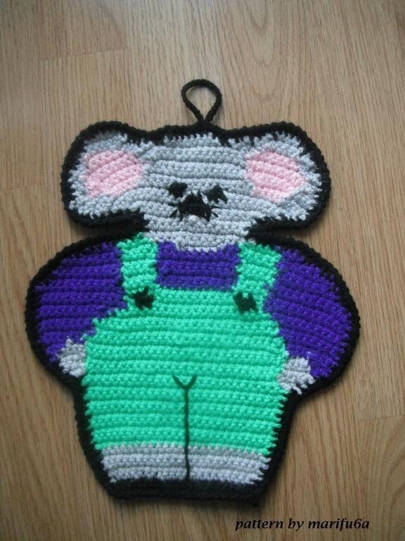 How to crochet hot pad doily mouse pattern for beginners