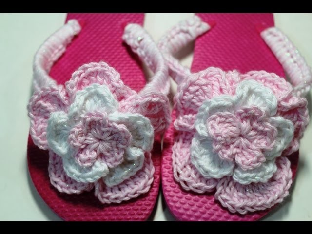 How to embellish flip flops with crochet flowers