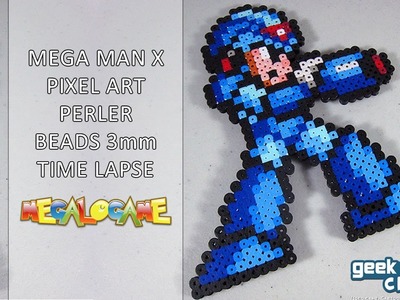 Mega Man X Perler Beads Pixel Art - Time Lapse - HD