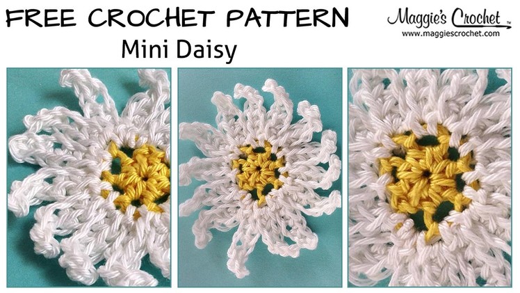 Mini Daisy Free Crochet Pattern - Right Handed