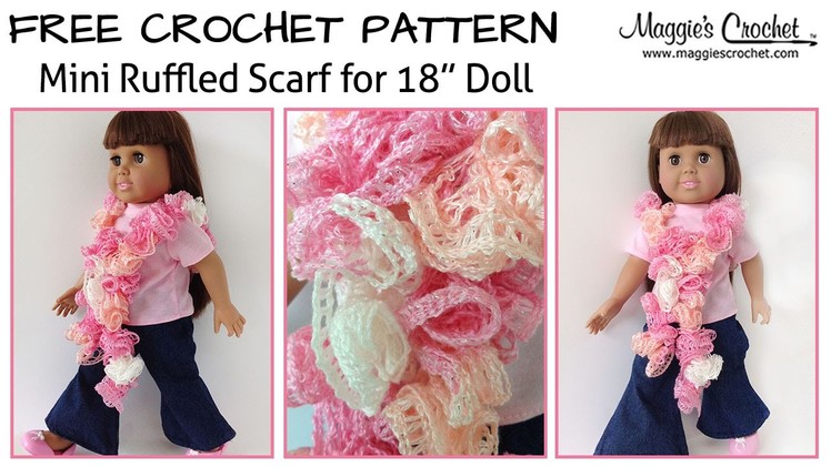 Mini Ruffled Scarf for an 18" Doll Free Crochet Pattern - Right Handed