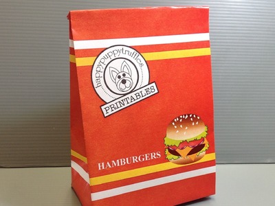 Origami Hamburgers Take Out Bag - Print Your Own